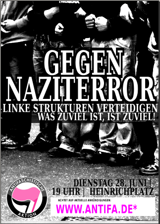 Demoplakat gegen Naziterror - 29.6.2011