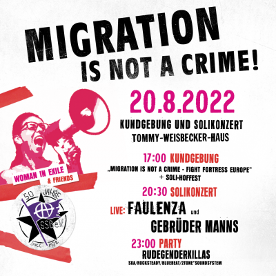 insta sharepic 01: Migration Is Not A Crime - 20.08.2022